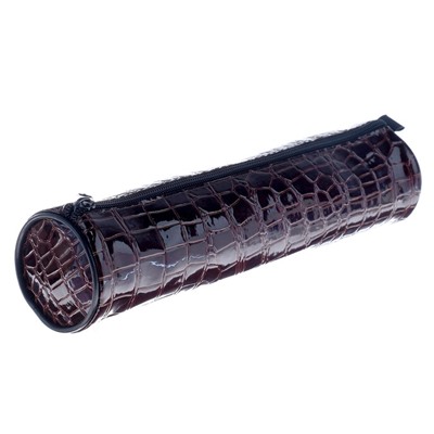 Пенал-тубус для кистей, мягкий, 255 х 65 мм , экокожа 7К27, коричневый